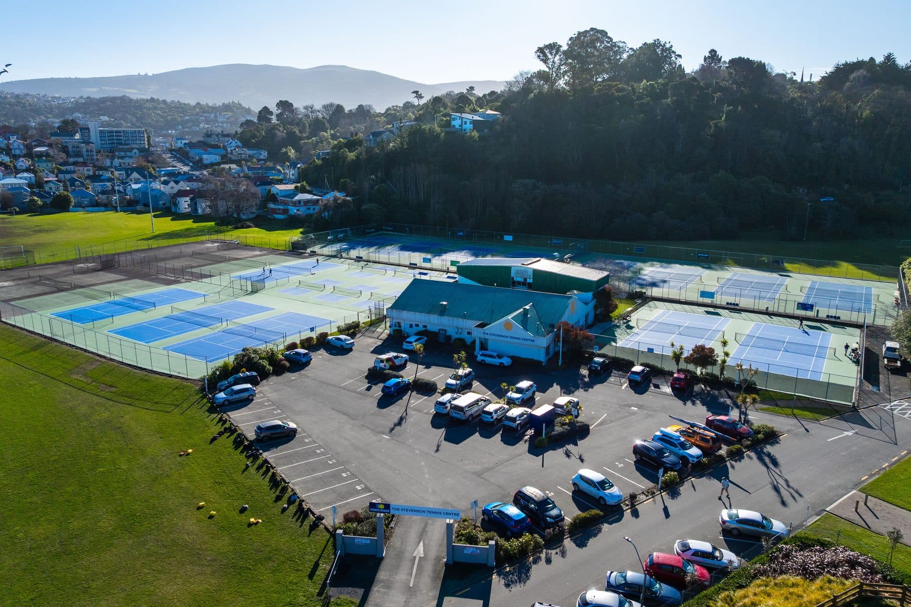 Aerial view of Otago Tennis Club, Dunedin