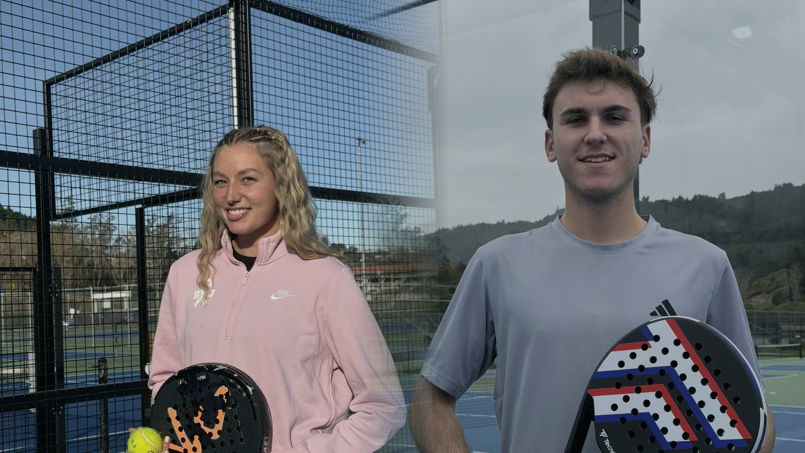 Maci and Samuel from Pure Padel at the Dunedin courts